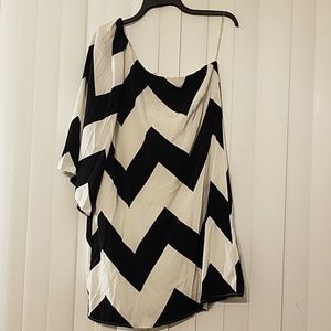 Chevron One Shoulder Dress